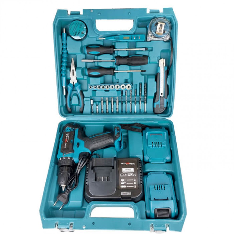 Акумулаторен Винтоверт Безжичен KRAFT 36V + 30 части
