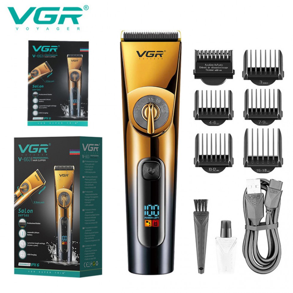 Тример за Коса и Брада Регулираща 5 Степена VGR-663 Машинка за Подстригване