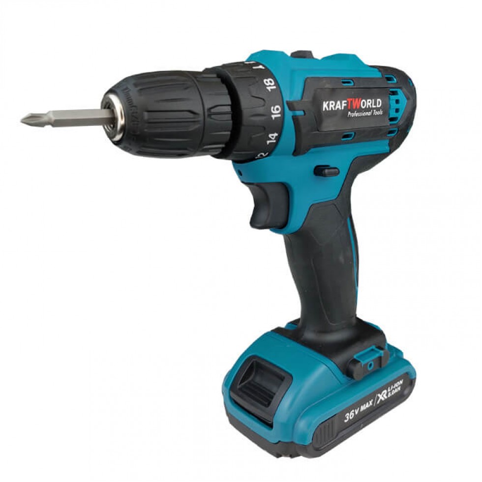 Акумулаторен Винтоверт Безжичен KRAFT 36V + 30 части