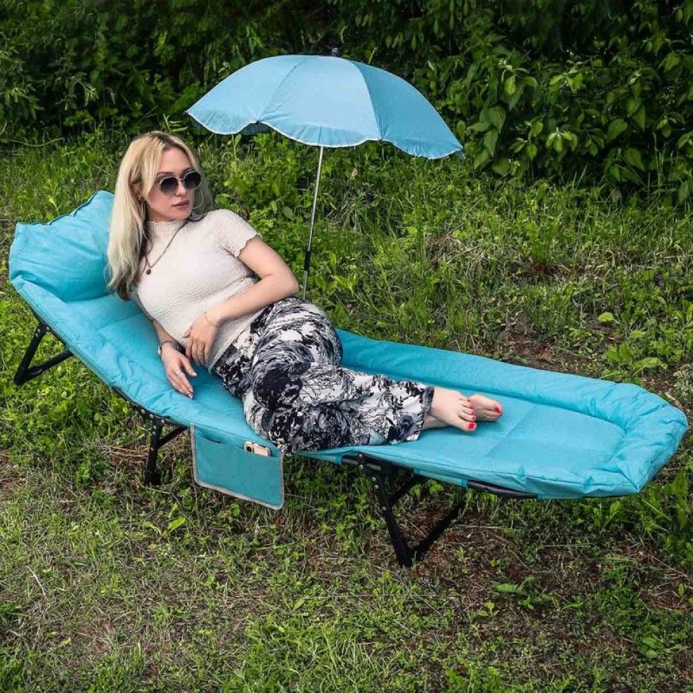 Походно Легло Шезлонг Сгъваем с Чадър Походно Легло Шезлонг Сгъваем с Чадър