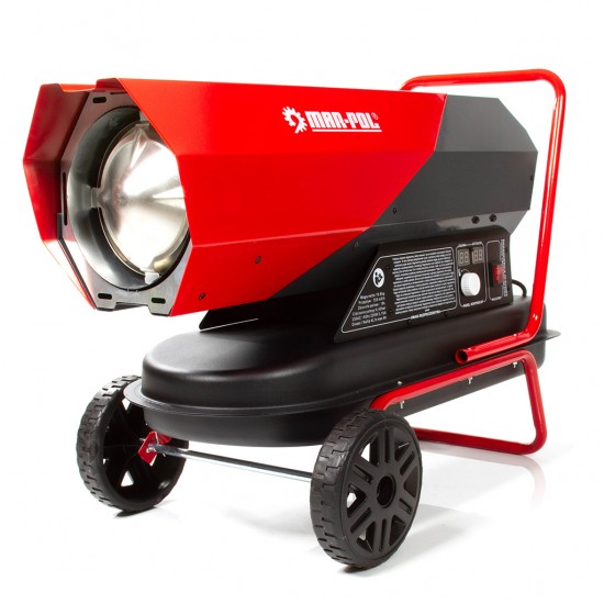 Дизелов Калорифер MAR-POL 40 kW, 720 м³/час, 19 литра, LCD дисплей, термостат и регулатор Маслен Нагревател ПОЛША