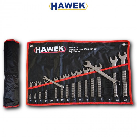 Професионален Kомплект Звездогаечни Ключове HAWEK 16 части 6-24мм