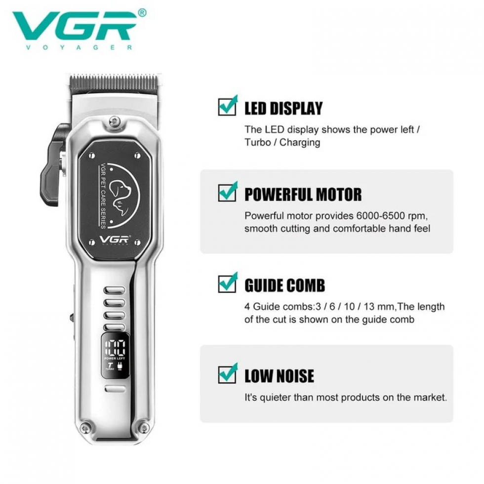 Професионална Машинка за Подстригване на домашни любимци животни VGR V-201