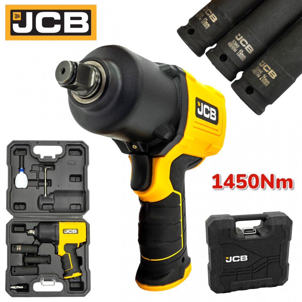 Пневматичен Гайковерт Ударен 1/2″ 1450Nm с 3 вложки JCBRP9510 Пневматичен Гайковерт Ударен 1/2″ 1450Nm с 3 вложки JCBRP9510