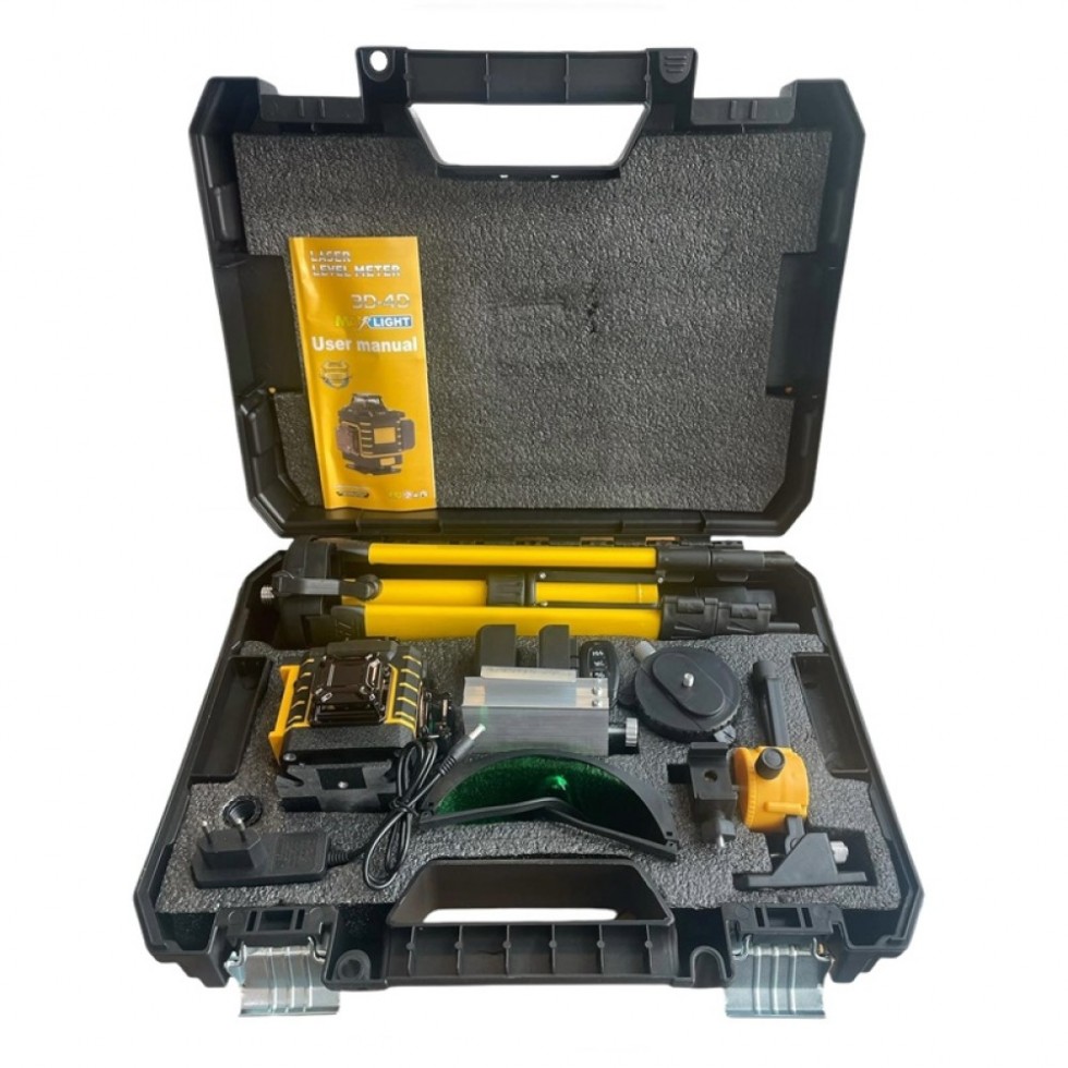 4D Лазерен Нивелир с 16 линии KRAFTROYAL 4Д със сензор индикация на батерия + тринога 4D Лазерен Нивелир с 16 линии KRAFTROYAL 4Д със сензор индикация на батерия + тринога