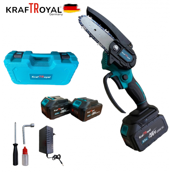 Безжична Резачка за Kлони 10см Шина KraftRoyal 36V 8,0AH Верижен Трион