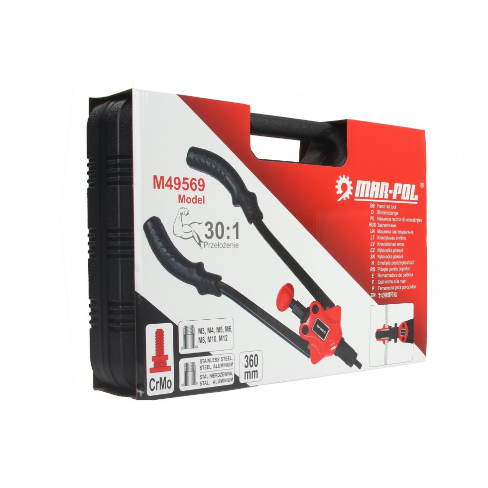 Комплект Ръчна Нитачка за нит гайки 360мм MAR POL Полша Комплект Ръчна Нитачка за нит гайки 360мм MAR POL Полша