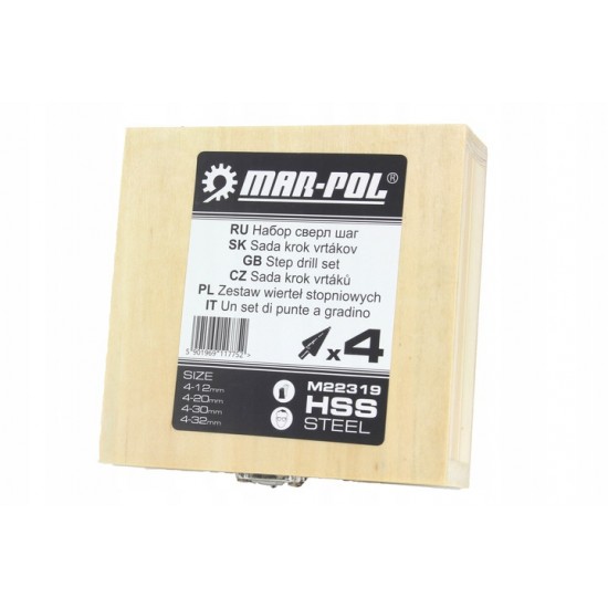 Комплект Свредла за дърво 4 броя Бурия MAR-POL Полша