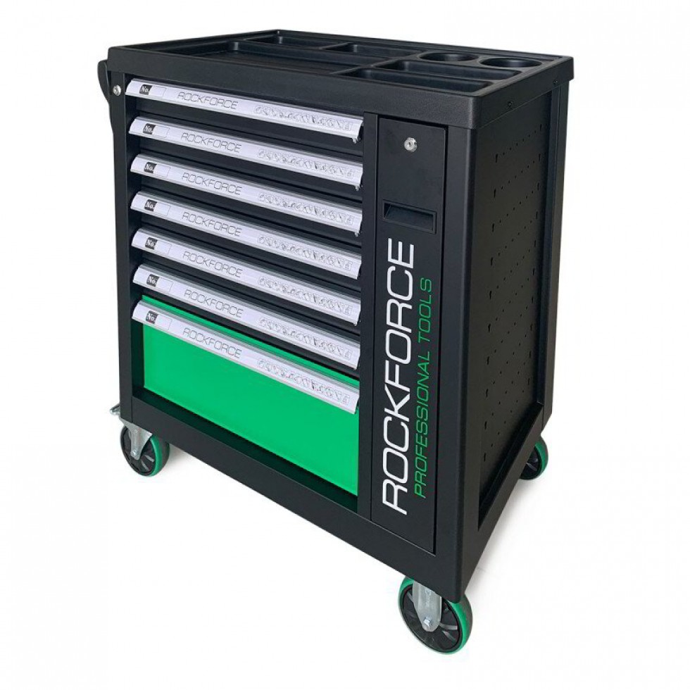 Количка - ШКАФ С ИНСТРУМЕНТИ С 7 Чекмеджета – 5 пълни ROCKFORCE Количка - ШКАФ С ИНСТРУМЕНТИ С 7 Чекмеджета – 5 пълни ROCKFORCE