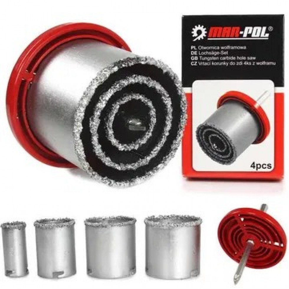 Диамантени Боркорони Комплект 4 части Mar-Pol Диамантени Боркорони Комплект 4 части Mar-Pol