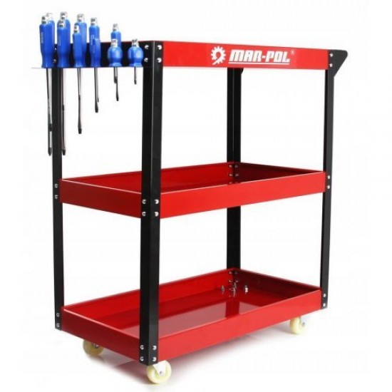 Количка за инструменти с 3 рафта и поставка за отвертки MAR POL