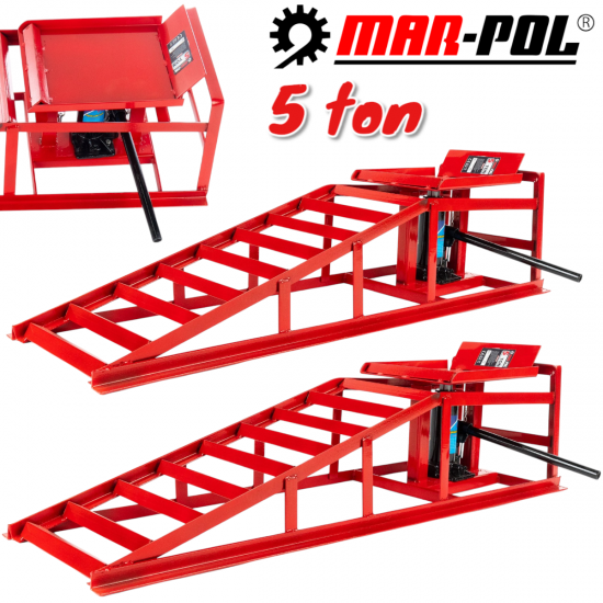 Комплект 2 Рампи за Кола 5 тона с Крик MAR-POL 113.5см Рампа Платформа