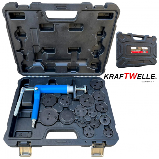 НЕМСКИ ПНЕВМАТИЧЕН КОМПЛЕКТ ЗА ПРИБИРАНЕ НА СПИРАЧНИ ЦИЛИНДРИ KRAFTWELLE 16 части СПИРАЧКИ
