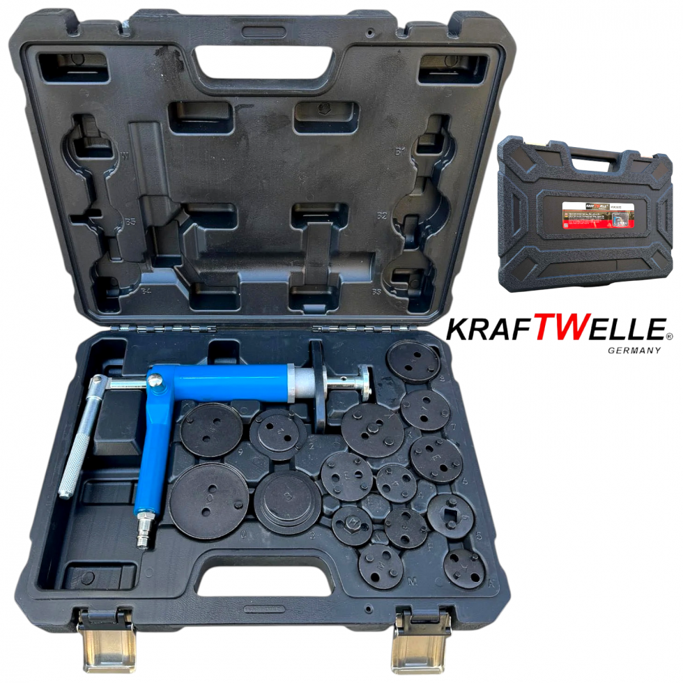 НЕМСКИ ПНЕВМАТИЧЕН КОМПЛЕКТ ЗА ПРИБИРАНЕ НА СПИРАЧНИ ЦИЛИНДРИ KRAFTWELLE 16 части СПИРАЧКИ НЕМСКИ ПНЕВМАТИЧЕН КОМПЛЕКТ ЗА ПРИБИРАНЕ НА СПИРАЧНИ ЦИЛИНДРИ KRAFTWELLE 16 части СПИРАЧКИ