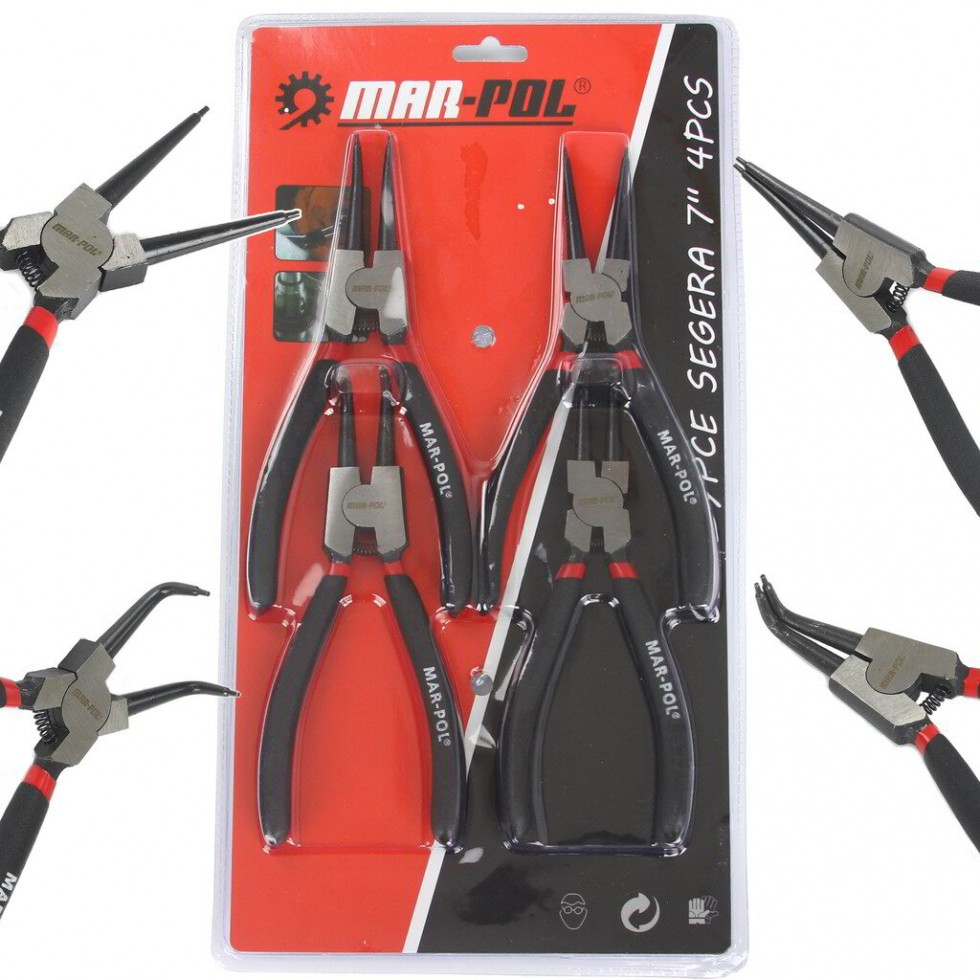 Зегер Клещи Комплект 4 части 180мм Mar-Pol Полша Зегер Клещи Комплект 4 части 180мм Mar-Pol Полша