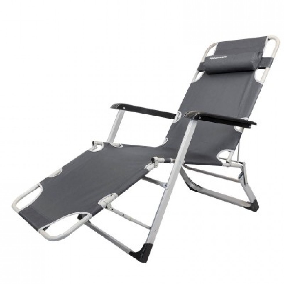 Сгъваем Усилен Шезлонг с подлакътник и възглавница Сгъваем Усилен Шезлонг с подлакътник и възглавница