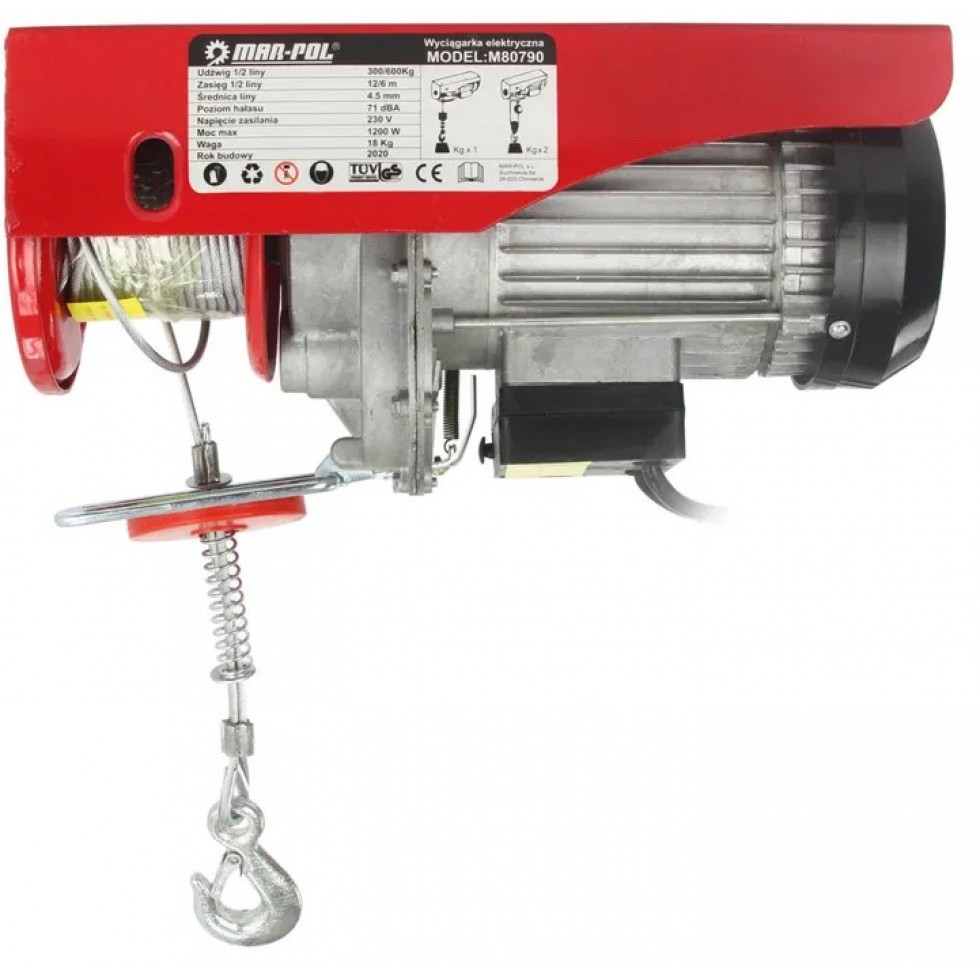 Лебедка Телфер 300/600кг 12 метра 1200W MAR POL Полша