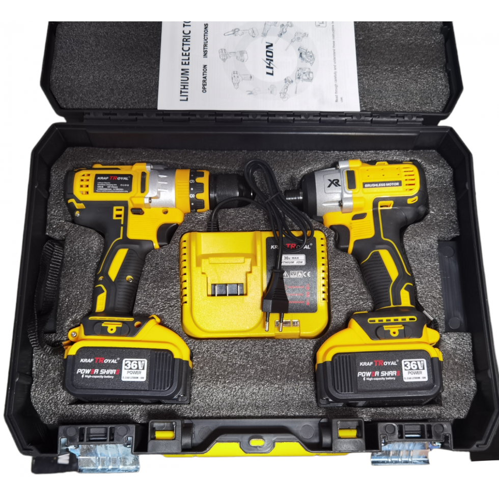 2в1 Акумулаторен Импакт и Винтоверт Безжичен 36V 8,0AH Kraft