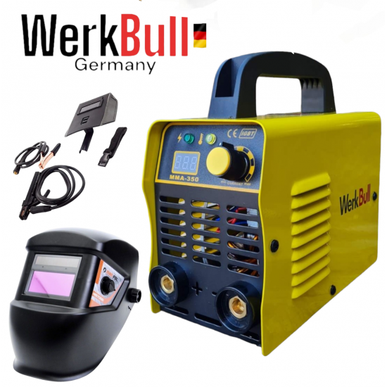 Инверторен Електрожен 350А WERKBUL + Соларна Маска (Шлем) Техника за Заваряване