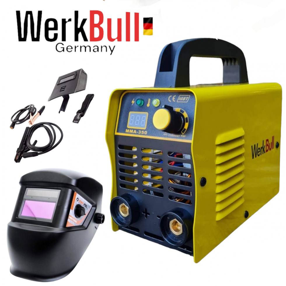Инверторен Електрожен 350А WERKBUL + Соларна Маска (Шлем) Техника за Заваряване Инверторен Електрожен 350А WERKBUL + Соларна Маска (Шлем) Техника за Заваряване