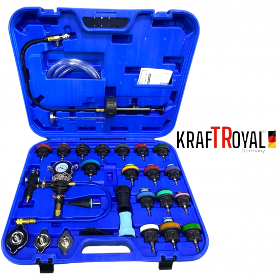 Комплект за Измерване Налягането в Радиатора и Охладителната система 28 части KRAFTROYAL
