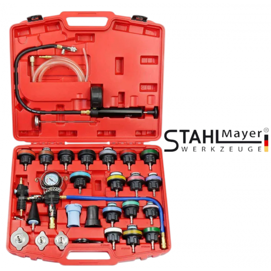 Комплект за Измерване Налягането в Радиатора и Охладителната Система 28 части STAHLМAYER