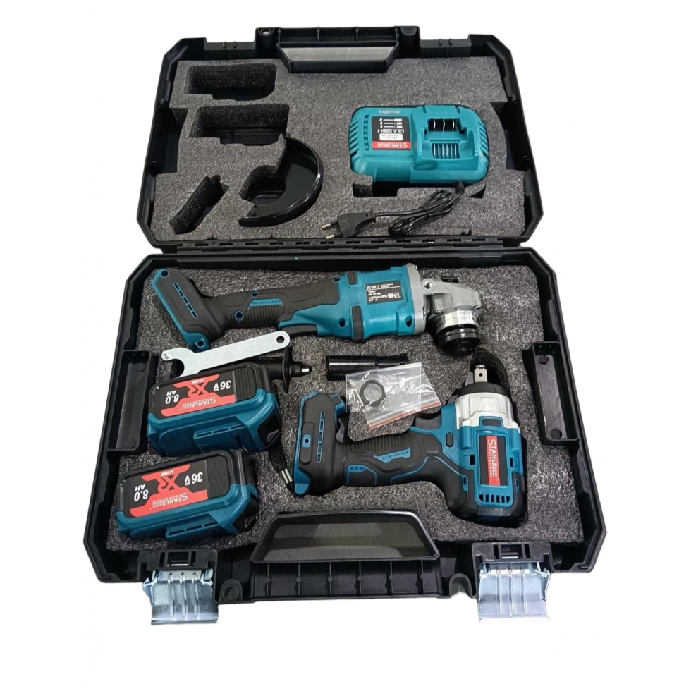 Акумулаторен Гайковерт и Безчетков Ъглошлайф Безжичен 36V 8,0AH STAHLMAYER 2х Батерии Акумулаторен Гайковерт и Безчетков Ъглошлайф Безжичен 36V 8,0AH STAHLMAYER 2х Батерии