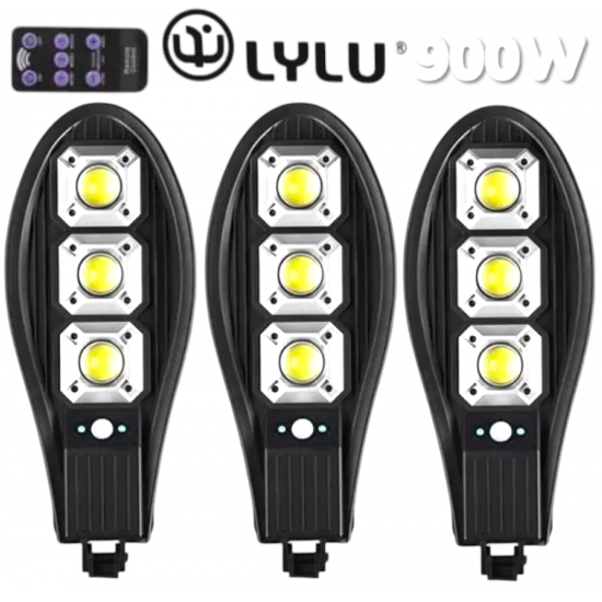 Соларна LED Лампа 900W LYLU Прожектор 3 броя с дистанционно Соларна LED Лампа 900W LYLU Прожектор 3 броя с дистанционно