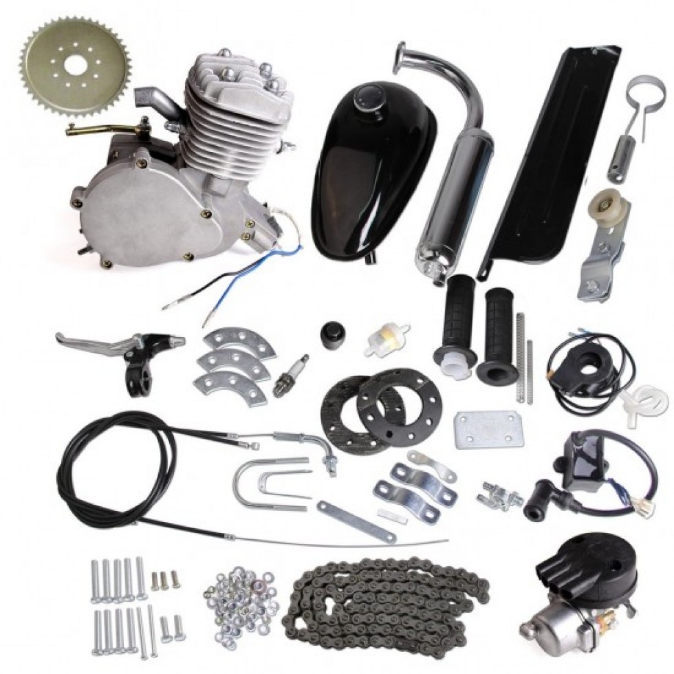 Бензинов Двигател за Велосипед 80 Кубика и 100 Кубика Велодвигател за Колело ТАЙГА Двутактов