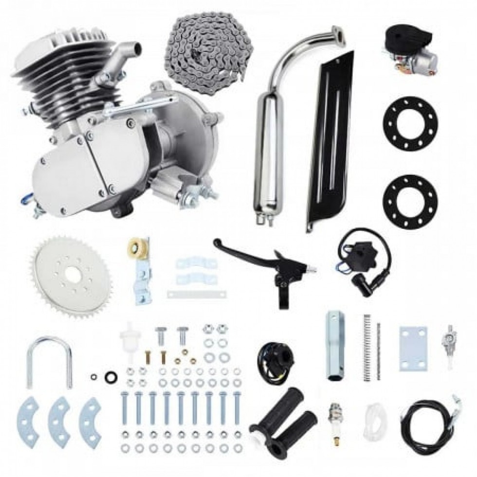 Бензинов Двигател за Велосипед 80 Кубика и 100 Кубика Велодвигател за Колело ТАЙГА Двутактов