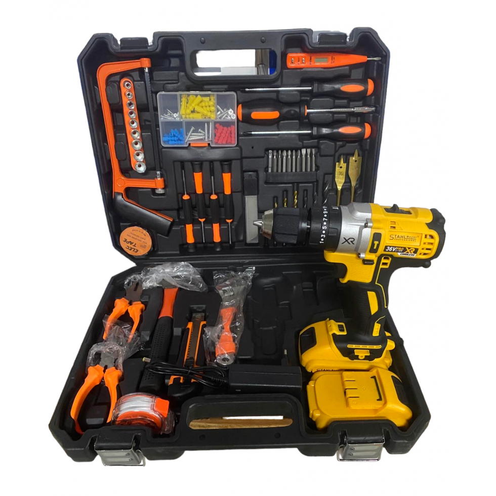 Акумулаторен Винтоверт + 111 части STAHLМAYER 36V 8,0AH Ударна Бормашина Акумулаторен Винтоверт + 111 части STAHLМAYER 36V 8,0AH Ударна Бормашина