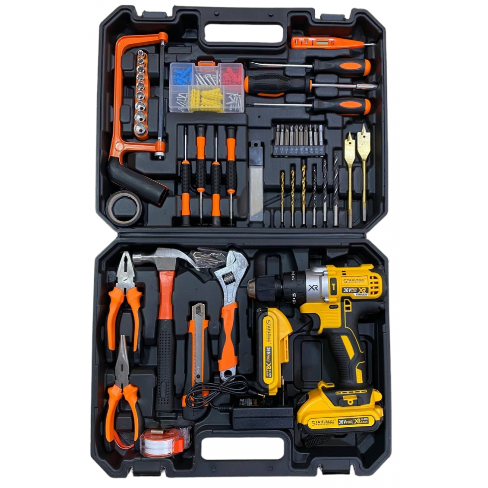 Акумулаторен Винтоверт + 111 части STAHLМAYER 36V 8,0AH Ударна Бормашина Акумулаторен Винтоверт + 111 части STAHLМAYER 36V 8,0AH Ударна Бормашина