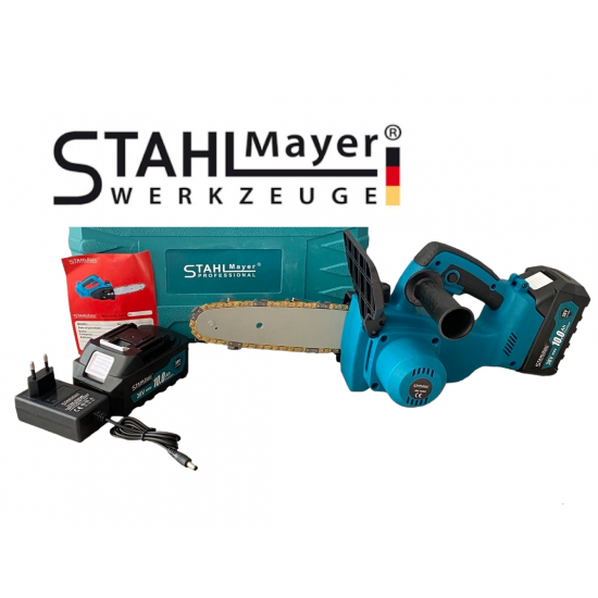 Акумулаторен Верижен Трион 36V 10AH STAHLMAYER Безжична Резачка за дърва и Клони Автоматично смазване на веригата 30см Акумулаторен Верижен Трион 36V 10AH STAHLMAYER Безжична Резачка за дърва и Клони Автоматично смазване на веригата 30см