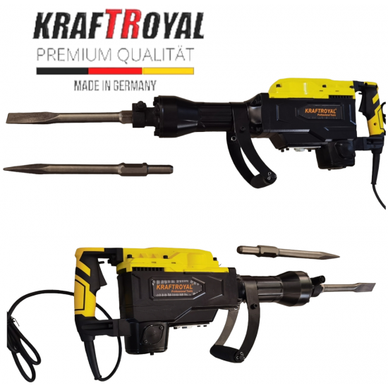 Професионелен Къртач 3800W KRAFTROYAL За Мащабни Проекти 2х Накрайника за къртене и пробиване