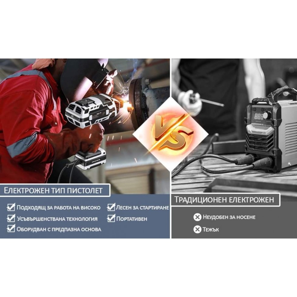 Професионелен Електрожен тип Пистолет 350A WERKBULL Инверторен Заваръчен Апарат Професионелен Електрожен тип Пистолет 350A WERKBULL Инверторен Заваръчен Апарат