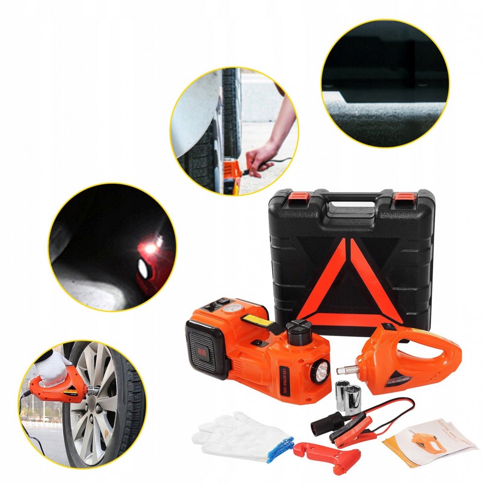 Комплект Електрически Хидравличен Крик 3в1 - Компресор , Електрически Ударен Гайковерт , Крик Комплект Електрически Хидравличен Крик 3в1 - Компресор , Електрически Ударен Гайковерт , Крик