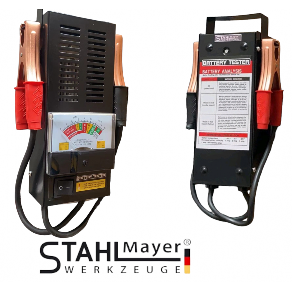 Товарна Вилка STAHLMAYER Тестер за Акумулатори 6/12V 100AH Товарна Вилка STAHLMAYER Тестер за Акумулатори 6/12V 100AH