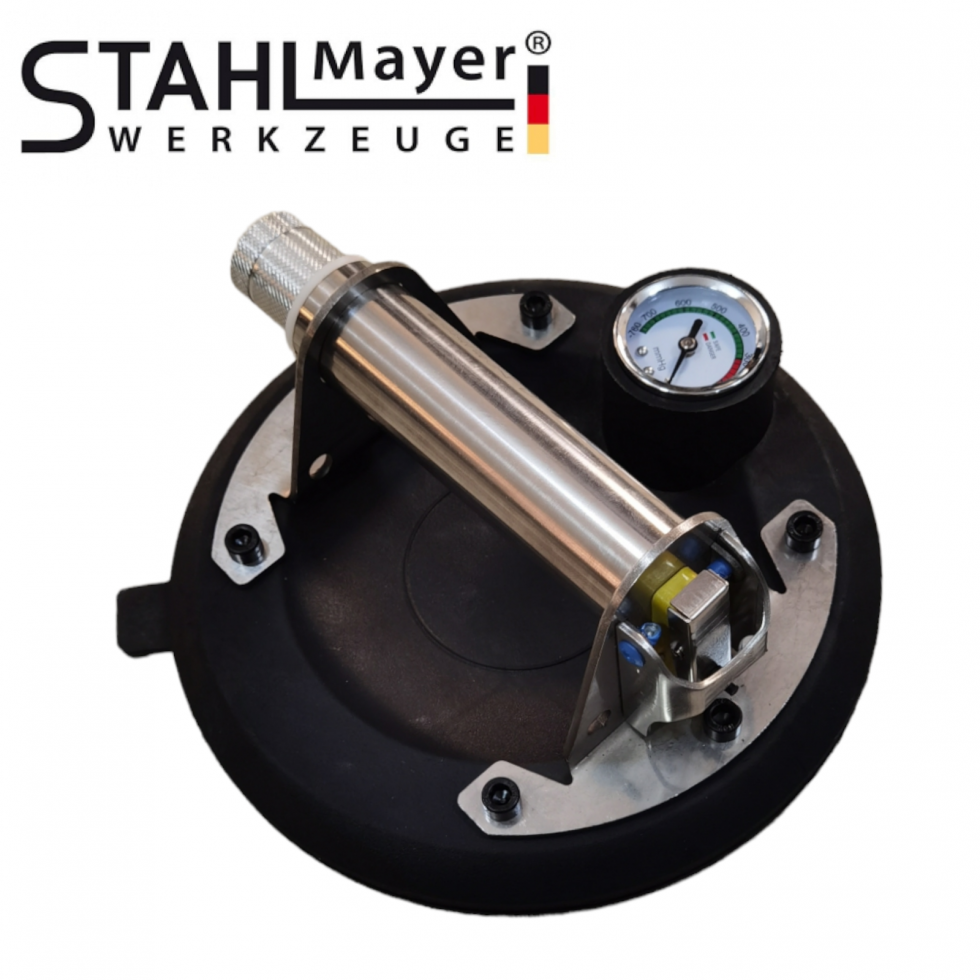 Акумулаторна Вакум Помпа за Плочки Вендуза с Манометър STAHLMAYER до 150кг Вакуум с батерия Акумулаторна Вакум Помпа за Плочки Вендуза с Манометър STAHLMAYER до 150кг Вакуум с батерия
