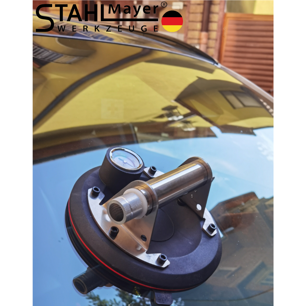 Акумулаторна Вакум Помпа за Плочки Вендуза с Манометър STAHLMAYER до 150кг Вакуум с батерия Акумулаторна Вакум Помпа за Плочки Вендуза с Манометър STAHLMAYER до 150кг Вакуум с батерия