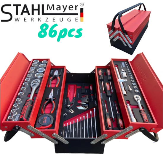 Метален Куфар Кутия с Инструменти 86 части STAHLМAYER