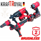 Безчетков Комплект 4в1 36V 8,0AH Перфоратор Ъглошлайф Винтоверт и Гайковерт/Импакт 3x Батерии Безжични KRAFTROYAL Безчетков Комплект 4в1 36V 8,0AH Перфоратор Ъглошлайф Винтоверт и Гайковерт/Импакт 3x Батерии Безжични KRAFTROYAL