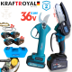 Акумулаторна Лозарска Ножица и Трион за Клони Безчеткова Резачка 4 броя Батерии 20см шина 36V 8,0AH KRAFT ROYAL 2в1 Акумулаторна Лозарска Ножица и Трион за Клони Безчеткова Резачка 4 броя Батерии 20см шина 36V 8,0AH KRAFT ROYAL 2в1