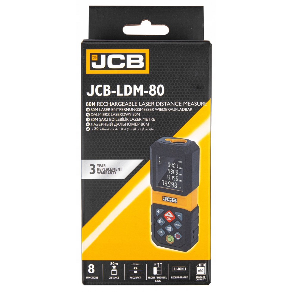 Акумулаторна Лазерна Ролетка JCB 80 метра LDM-80 Акумулаторна Лазерна Ролетка JCB 80 метра LDM-80