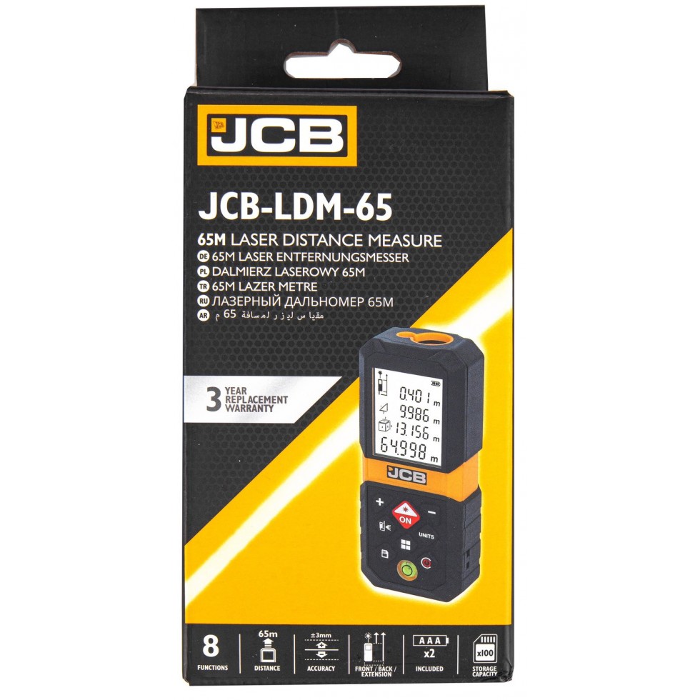 Лазерна Ролетка JCB 65 метра LDM-65 Лазерна Ролетка JCB 65 метра LDM-65