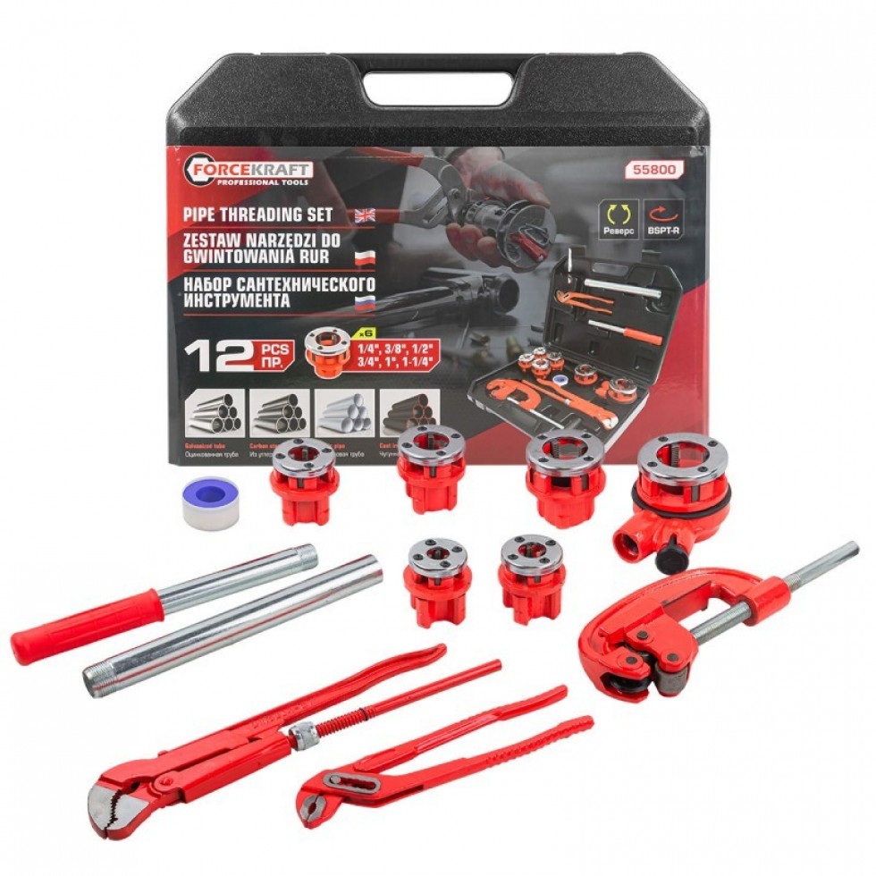 Винторезка Комплект с Инструменти FORCE KRAFT 12 части Винторезка Комплект с Инструменти FORCE KRAFT 12 части