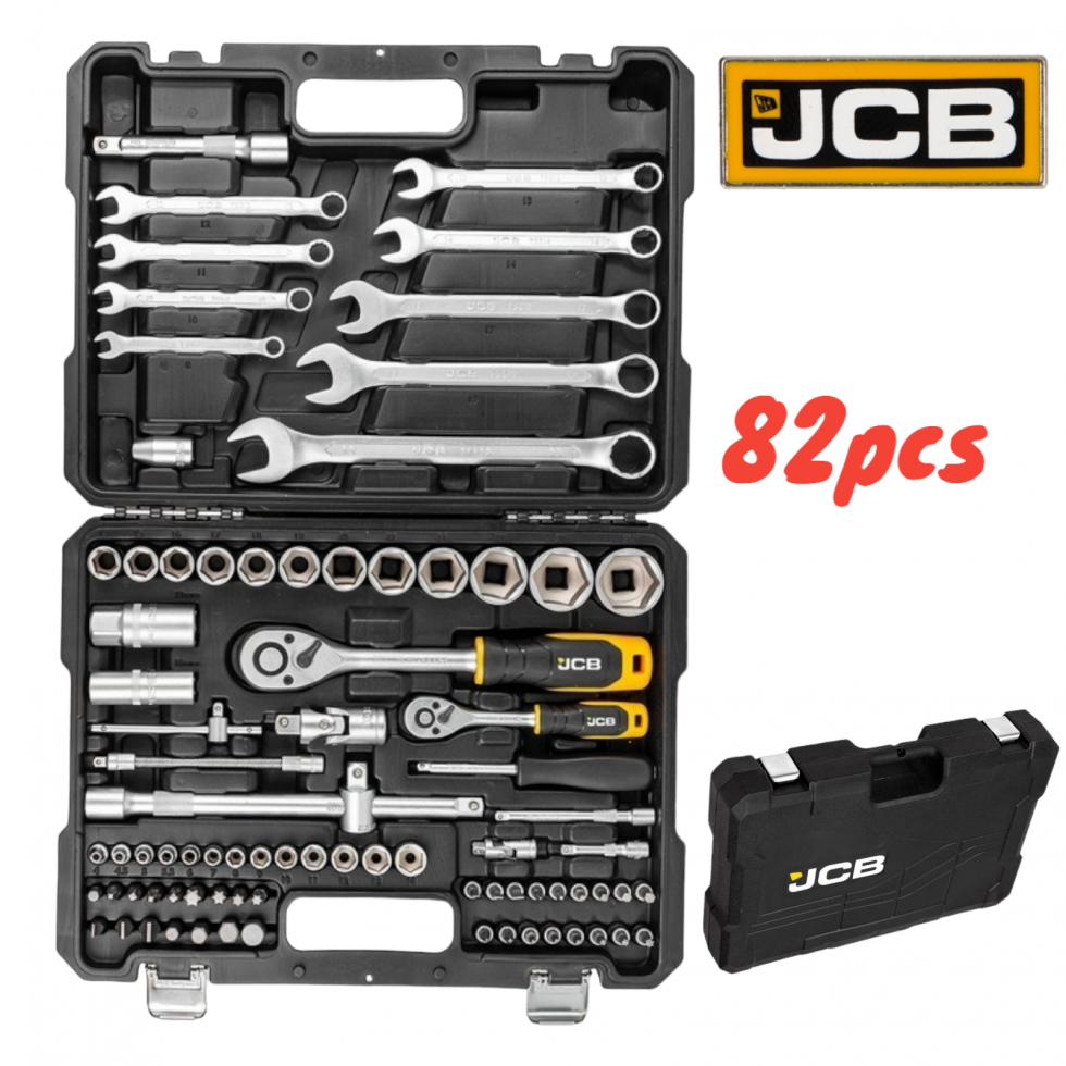 Гедоре Професионално 82 части JCB 1/2 и 1/4 J-4821-5 Хром Ванадиева Стомана Гедоре Професионално 82 части JCB 1/2 и 1/4 J-4821-5 Хром Ванадиева Стомана