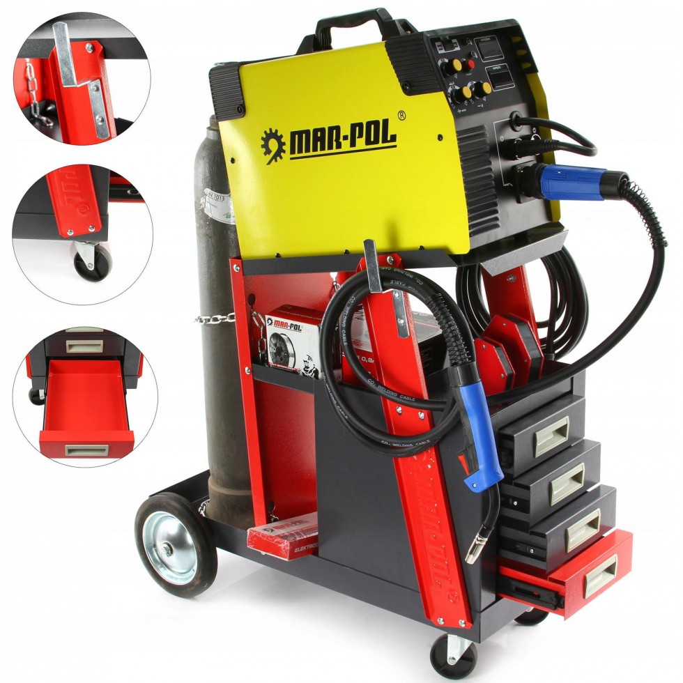 Количка за Заваръчни Апарати MAR-POL M66612 с 4 чекмеджета Количка за Заваръчни Апарати MAR-POL M66612 с 4 чекмеджета