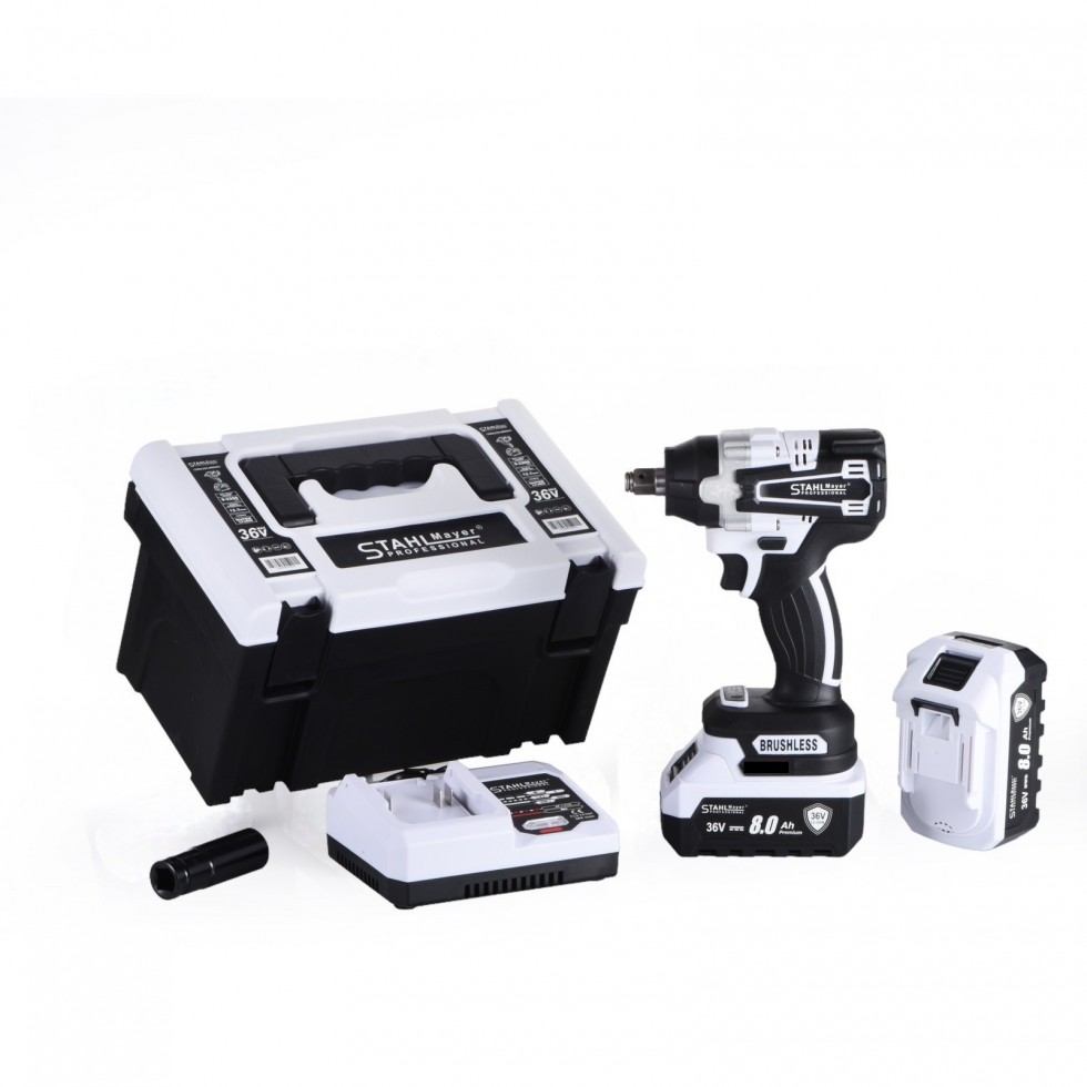 Акумулаторен Комбиниран Гайковерт - Винтоверт 36V 8,0AH Ударен STAHLMAYER 2 батерии Модел-2025 Акумулаторен Комбиниран Гайковерт - Винтоверт 36V 8,0AH Ударен STAHLMAYER 2 батерии Модел-2025