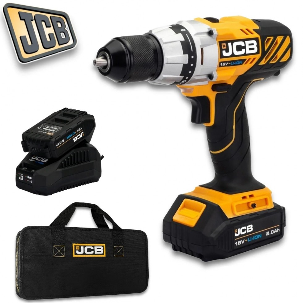 Акумулаторен Винтоверт JCB 45Nm 18V 18DD-2X-E Бормашина с батерия и зарядно Акумулаторен Винтоверт JCB 45Nm 18V 18DD-2X-E Бормашина с батерия и зарядно