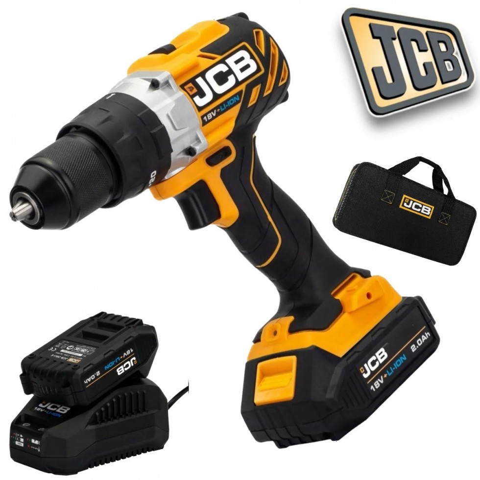 Акумулаторен Безчетков Винтоверт Ударно Пробивен JCB 18BLCD 2XB-E 65Nm 18V 2.0Ah Бормашина с батерия и зарядно Акумулаторен Безчетков Винтоверт Ударно Пробивен JCB 18BLCD 2XB-E 65Nm 18V 2.0Ah Бормашина с батерия и зарядно